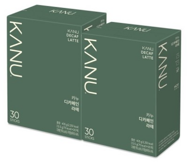 동서 맥심 카누 디카페인 라떼, 2개, 30개입