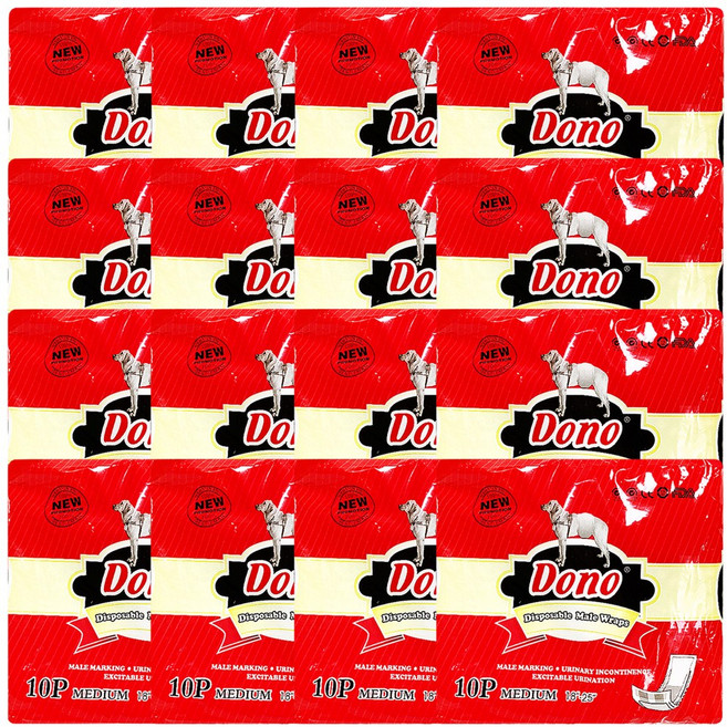 도노 수컷 기저귀 M 강아지 매너 패드, 중형, 16개, 10개입