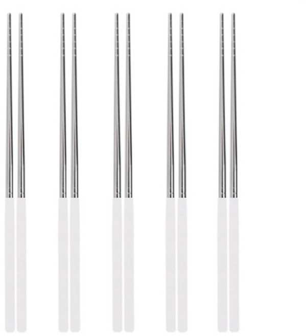 마호커트러리 성인용 젓가락, 화이트, 젓가락 5P, 5개입