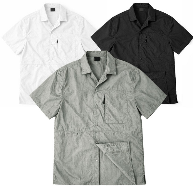 남성 나일론 반팔 셔켓 립와샤 남방 쿨 아웃도어 작업복 셔츠