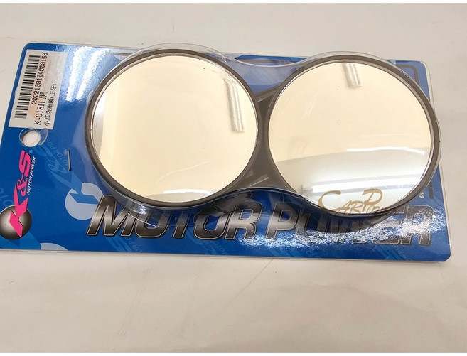 【carpower】K&S 小耳朵 機車後照鏡 8mm 正反牙 後視鏡 黑色, 1個, 8mm正牙