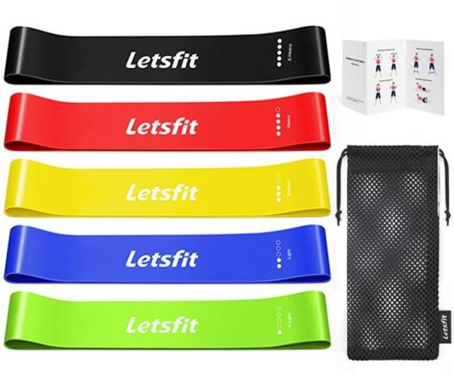 렛츠핏 라텍스 루프밴드 5종 세트, 믹스, 1세트