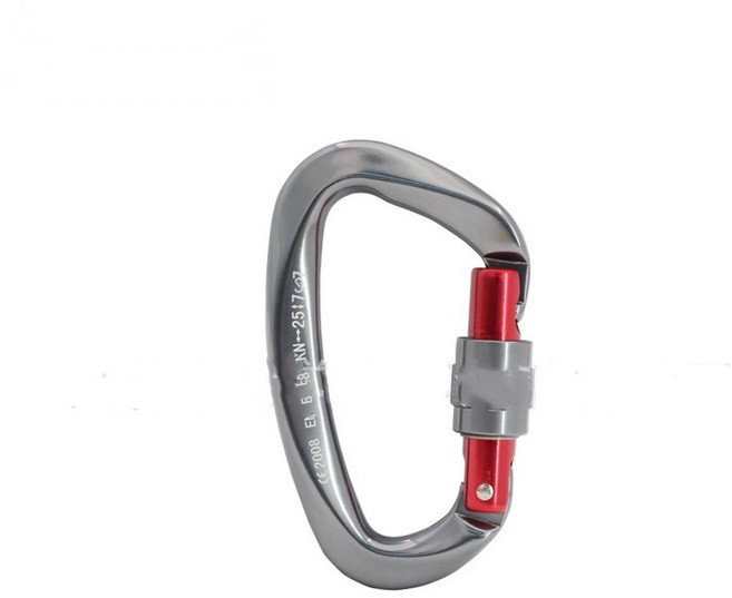 까마느 잠금 카라비너 클라이밍 등산고리 25KN 항공 알루미늄 등산 등반 암벽 빙벽 클라이밍, 그레이