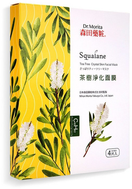 Dr.Morita 森田藥粧 茶樹淨化面膜 控油保濕 晶透肌膚 4入, 1組, 【4片盒】茶樹淨化面膜($24.8/片)
