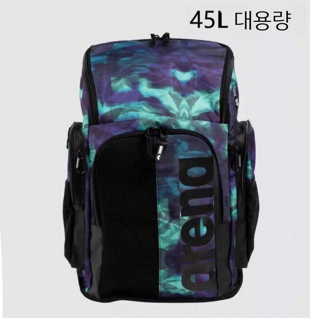 아레나 백팩 45L 수영 가방 스포츠 야외 특수 훈련 대용량 여행 배낭, NVGR 위장 (45 리터)