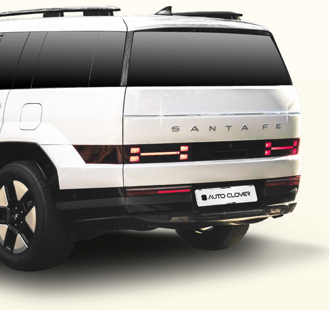 E813 싼타페MX5 트렁크 가니쉬 2P 크롬 타입 23년~현재까지 후면 라인 커버 드레스업, 기타