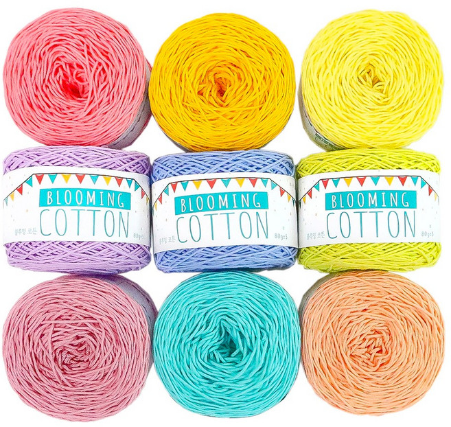 퀼트여왕 블루밍코튼 코마면 18합 뜨개실 9종 세트, 캔디, 1개