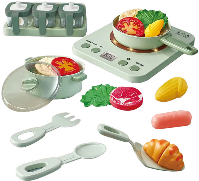 꼬마천사 그린 작동 가전 주방놀이 인덕션, 1개