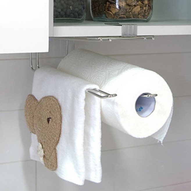 주방선반밑걸이 싱크대하부꽂이 키친타올 행주 스텐 은색 실버, 1개