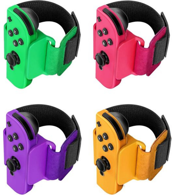 4개 세트 저스트 댄스 2026 2025 2024 2023 2022 닌텐도 스위치용 손목밴드 줌바 번 잇 업용 밴드 조이콘 그립용 MENEEA 조절 가능한 성인 청소년 어린이용, 4개 세트 저스트 댄스 2026 2025 2024 20