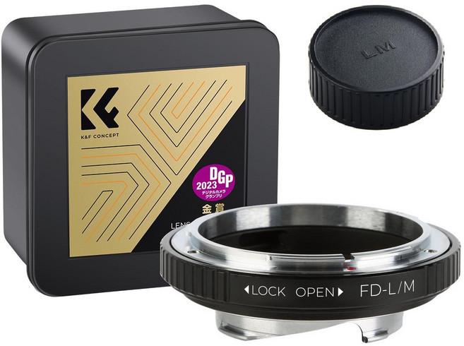 K&F FD-L/M 변환링 렌즈 어댑터 / 캐논 FD 렌즈 - 라이카 M 바디 / 뒤캡포함 / 무반사코팅 Canon FD lens on Leica M adapter + cap, 1개
