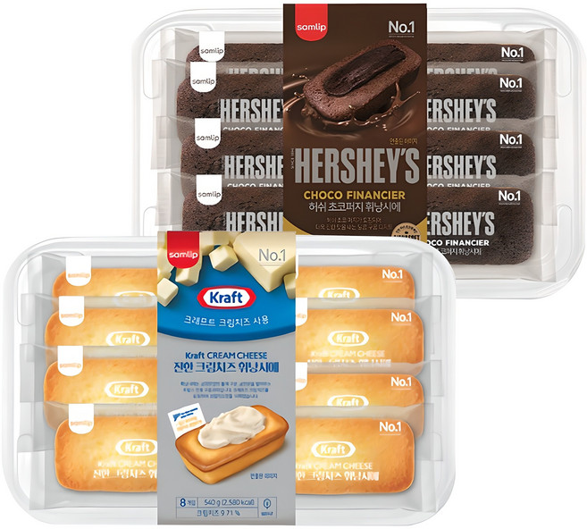 삼립 진한크림휘낭시에8입+허쉬초코퍼지휘낭시에8입, 400g, 1개