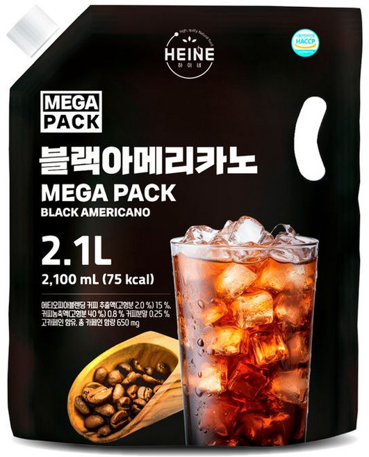 하이네 메가팩 블랙 아메리카노, 6개, 2.1L