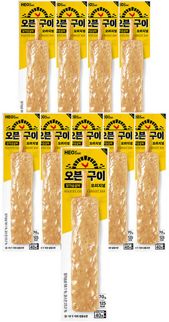 허닭 오븐구이 닭가슴살바 70g 오리지널, 10개