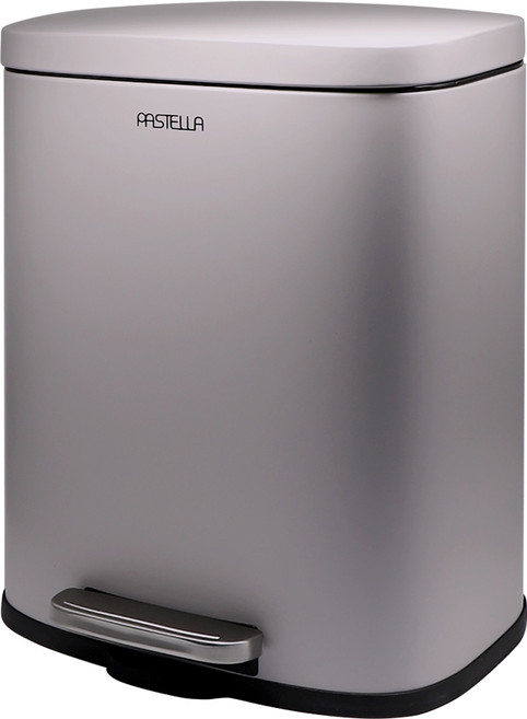 파스텔라 휴지통 무소음 스텐 페달 인테리어 깔끔한 쓰레기통 20L PWB-520, 그레이
