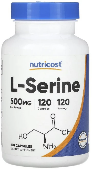 뉴트리코스트 아미노산 L세린 500mg L-Serine 캡슐 120정, 1개 - 쿠팡