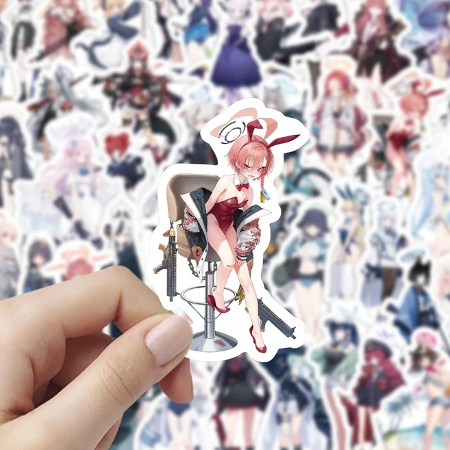 미소녀 드레스 분홍머리 만화 애니 스티커 다꾸 폰꾸 60개 - 쿠팡