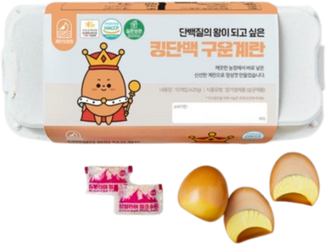 계란의정원 킹단백 구운계란 420g, 1개, 10구