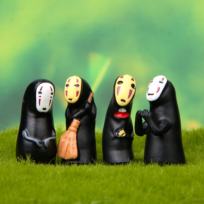 微景小舖 無臉男公仔 苔蘚生態瓶造景擺飾, 1組4入
