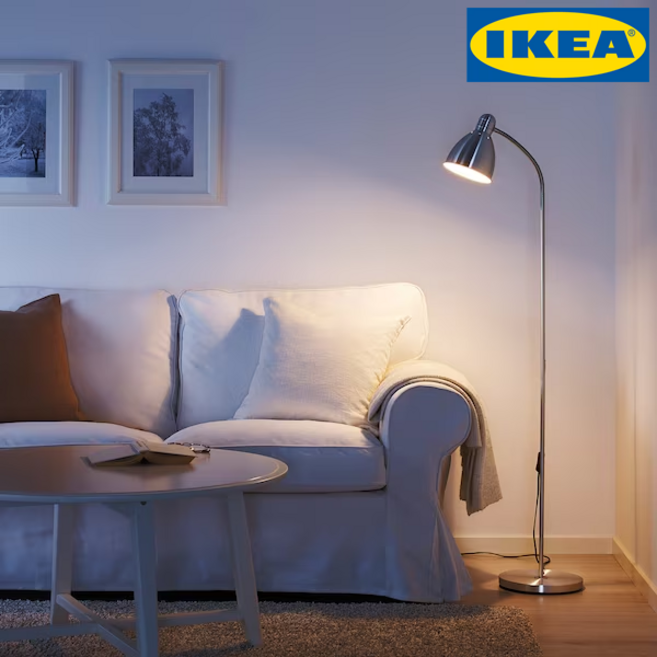 이케아 레르스타 LERSTA 장스탠드 + 전구 세트, 알루미늄 + 전구