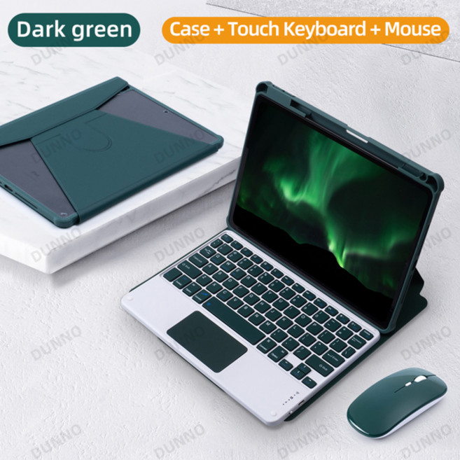 호환 10 세대용 터치 패드 키보드 케이스 보호 커버 프로 11 에어 4 에어 5 10.9 3 프로 10.5 789th 10.2, iPad 10th, [12] Dark Green Mouse, 1개
