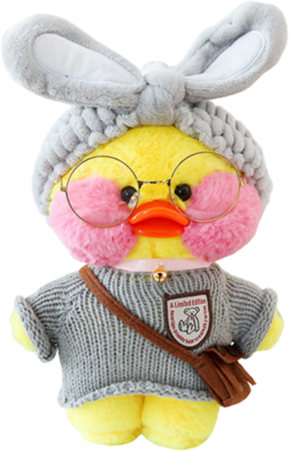 HAENGBUK 캐릭터 큐티잼 럭키백변빵빵덕오리 인형옷피규어 졸업선물, 곰돌이 스웨터, 30cm, 1개