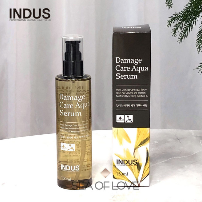 인더스 데미지 케어 아쿠아 세럼 미용실 헤어에센스 헤어샵 전용 헤어 아르간 오일, 1개, 150ml
