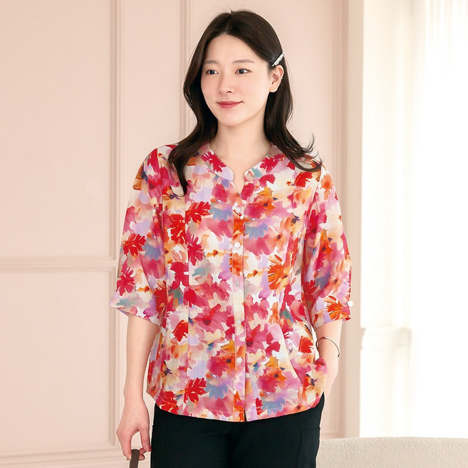 물론 여성 인견 파스텔 셔츠블라우스