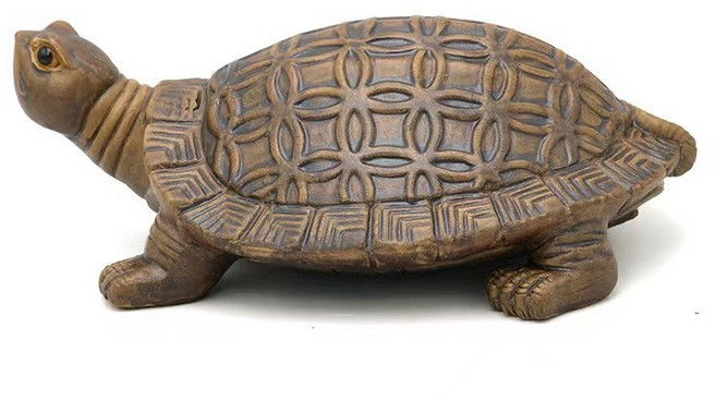 도자기 인형 수맥차단 생기 거북이상 장식품 풍수 명당 인테리어 소품 개업 선물, 브라운