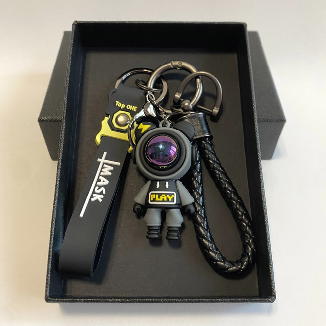 피앤도제 우주 곰돌이 자동차 키링, 그레이, 1개