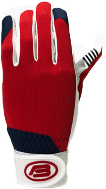 BBK 야수용 수비장갑 적백 야구장갑, 야수(적백)/ 우투(왼손착)