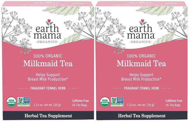 얼스마마 밀크 메이드 차 티백 Earth Mama Milkmaid Tea 1.23oz, 35g, 2개, 16개입 - 쿠팡