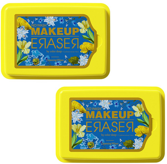 [공식몰] 컬러딥 메이크업 이레이져 클렌징시트 30매(옐로우) 1개, 2개, 30매입