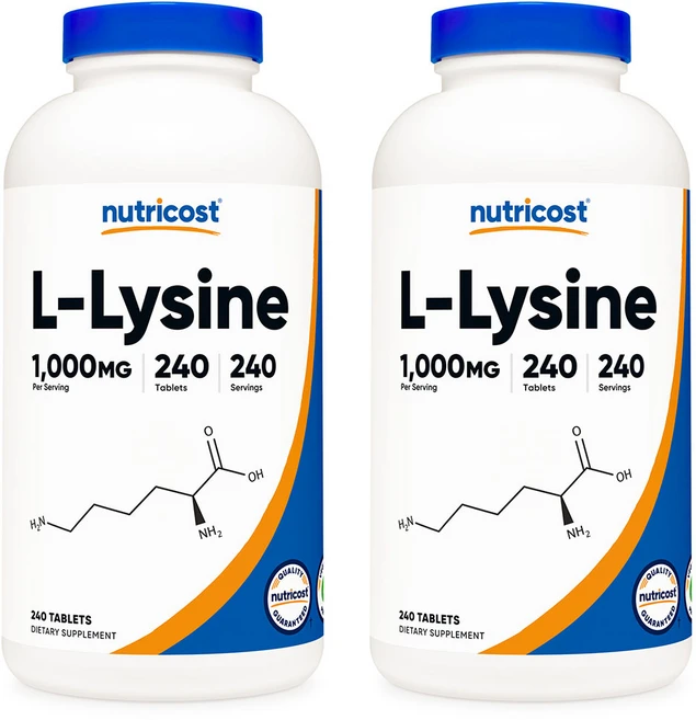 Nutricost L-Lysine 뉴트리코스트 L 라이신 1000mg 240타블렛 2팩, 2개, 240정 - 쿠팡