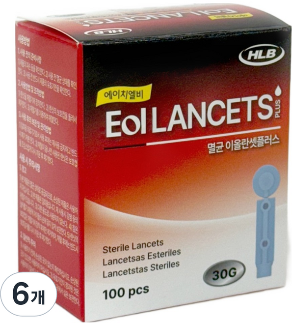 에이치엘비 멸균 이올란셋플러스 30G, 100개입, 6개