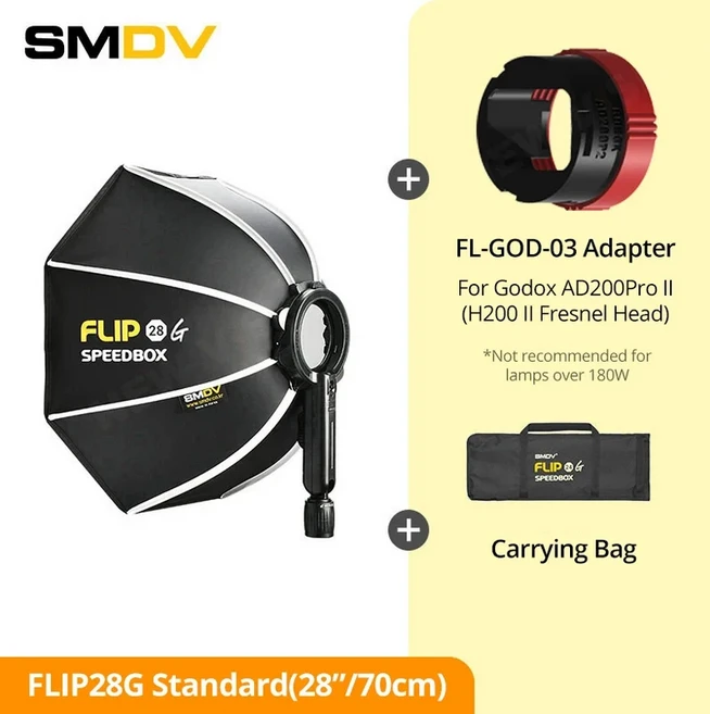 SMDV Flip 20 24 28 A1 Godox V1 AD100PRO V860II AD200 AD200PRO 플래시 소프트 박스 용 포물선형 실외 소, 01 빠른, 25 F28-GOD03 Softbox