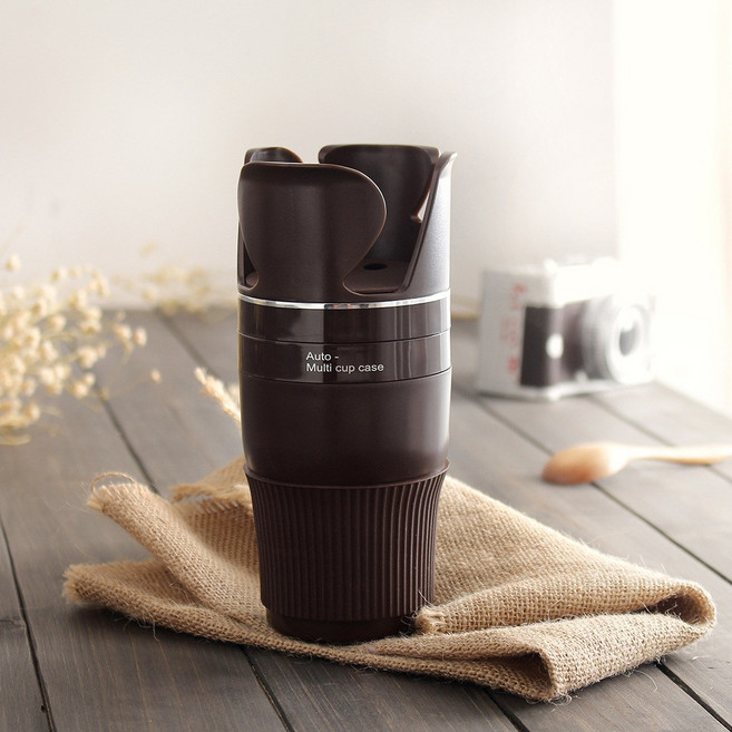 라이트닝웍스 자동차 4in1 오토 멀티 컵 케이스 홀더, 브라운, 1개