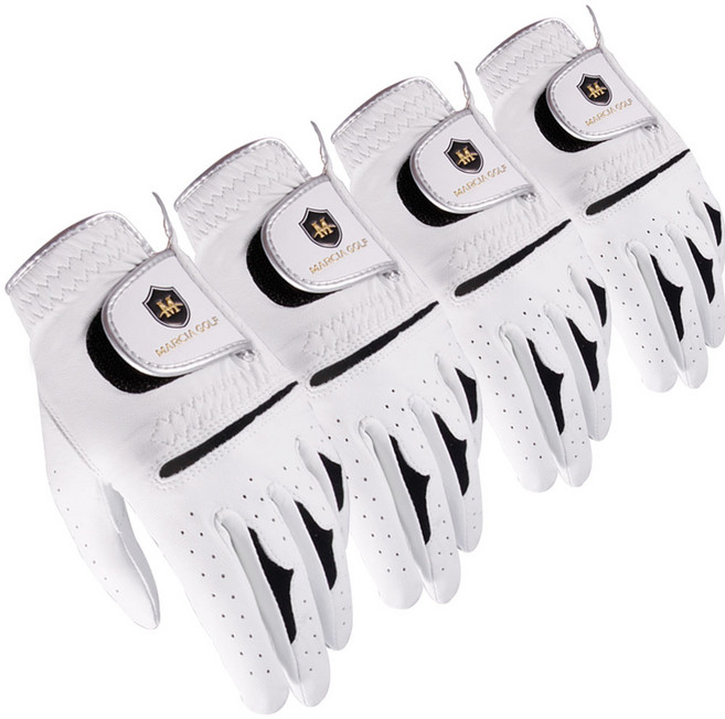 MARCIA 남성용 올양피 골프장갑 왼손4P, 밝은그레이계열, 1세트