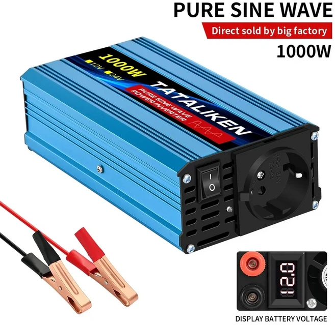 1600W2200W3000W4000W 순수 사인파 인버터 DC 12V24V AC 220V 50hz 전원 충전기 변환기 어댑터 EU 소켓, 01 유럽, 07 1000W  EU, 01 12V용