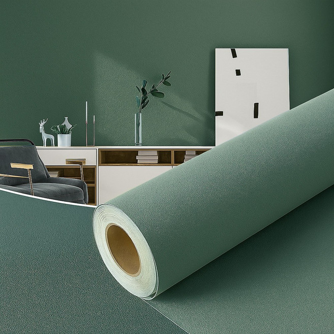 셀프 인테리어 붙이는 접착식 포인트 가구 방수 벽지 시트지 + 헤라 U-SSAC110, 규조+올리브그린