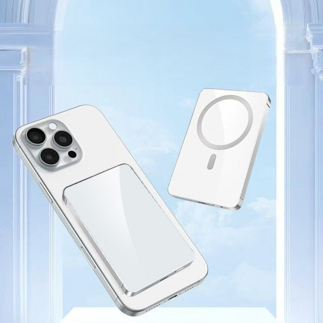 PYHO 20000mAh 대용량 보조배터리 PD22.5W 슈퍼 급속충전 66W 맥세이프 무선충전 보조배터리 항공 표준에 부합 티타늄 베젤 미니멀리즘, 화이트