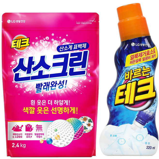 테크 산소크린 2.4kg + 바르는 테크 220ml, 1개