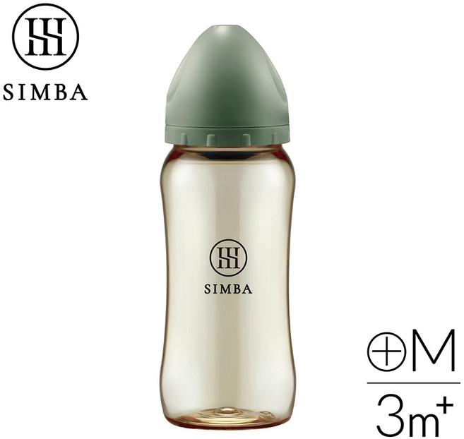 小獅王辛巴 Simba 蘊蜜鉑金PPSU寬口防脹氣奶瓶, 治綠, 360ml, 1個