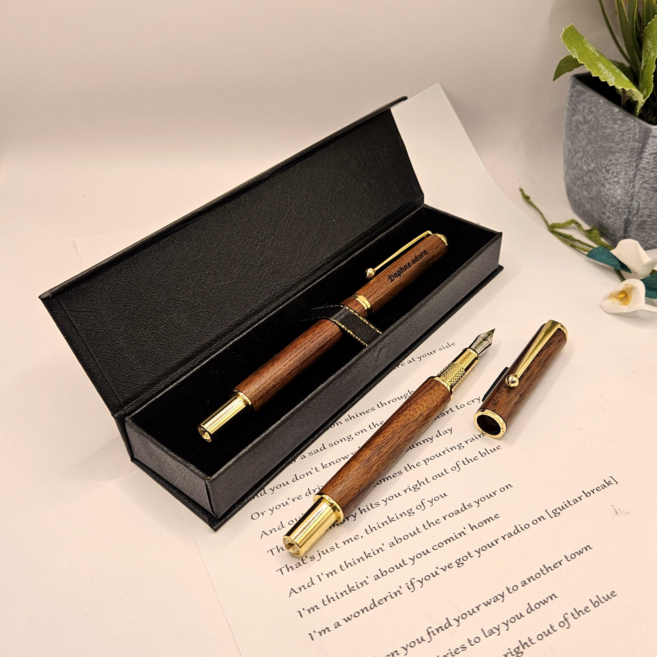 그루나무공방 [무료각인] 미리엘 우드 각인 수제만년필 EF닙 / 어버이날 스승의날 선물, 만년필+기본케이스