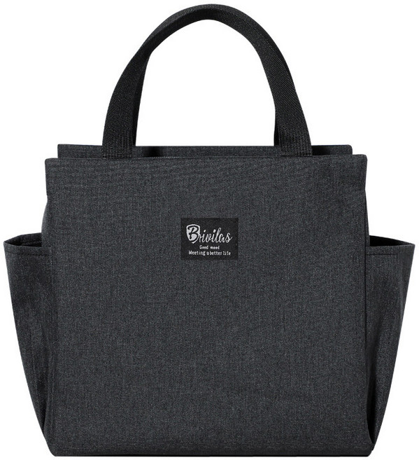 브리빌라스 다용도 포켓 보온 보냉 도시락 가방, 블랙, 1개