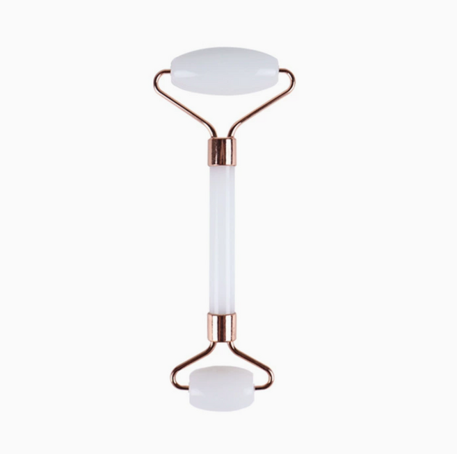 Luckyfate 로즈쿼츠 페이스롤러 + 하트 괄사, 1개, 하얀색