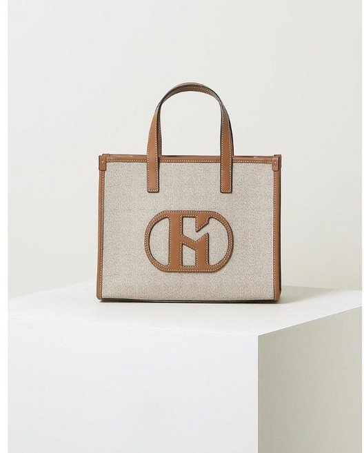 [백화점A/S] 헤지스 가방 토트 겸 숄더백 베이지 색상 여성 가방 H20캔버스토트 H소가죽 패치 - HIBA2F108I2BR 보증서 제공 선물포장 빠른배송