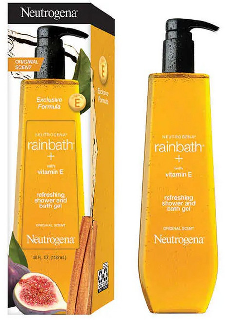 뉴트로지나 레인바스 플러스 비타민 E 오리지날 향 1182ml - Neutrogena Rainbath Shower Gel Original Scent 40 fl oz, 1개, 1.182kg
