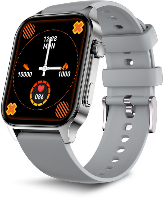 WAPIK 웨어러블 블루투스 통화 스마트워치 X5S 1.91인치, 실버, 4.8cm, GPS + 블루투스