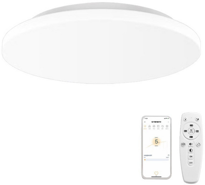 聚美照明 超薄LED調光調色吸頂燈 60cm 8000lm 高顯色Ra97 無頻閃 IEC認證, 白色